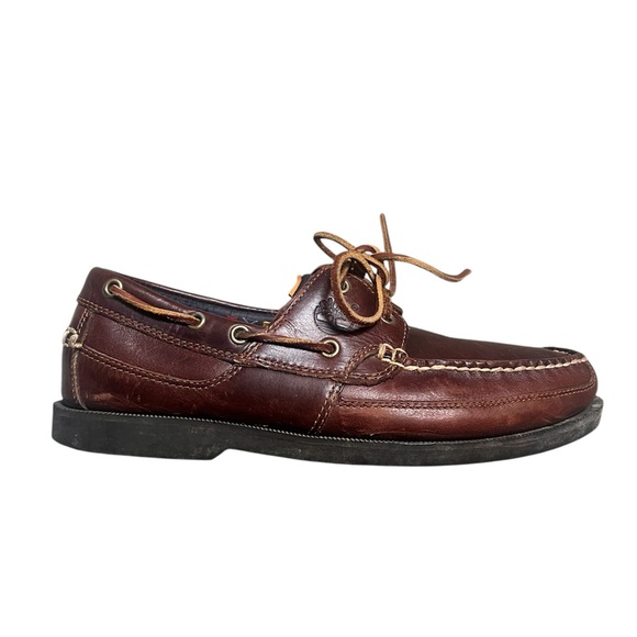 Timberland Dark Brown Leather Boat Shoes - Picture 1 of 8